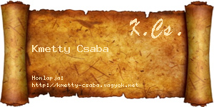 Kmetty Csaba névjegykártya