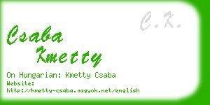 csaba kmetty business card